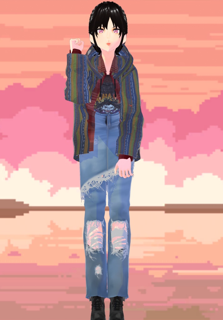 90s Distressed Ripped Skirt Jeans Grunge Fashion