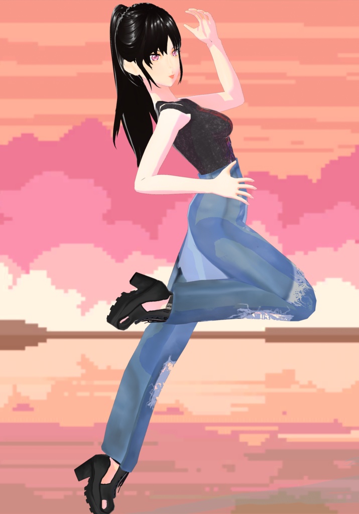 90s Distressed Ripped Skirt Jeans Grunge Fashion