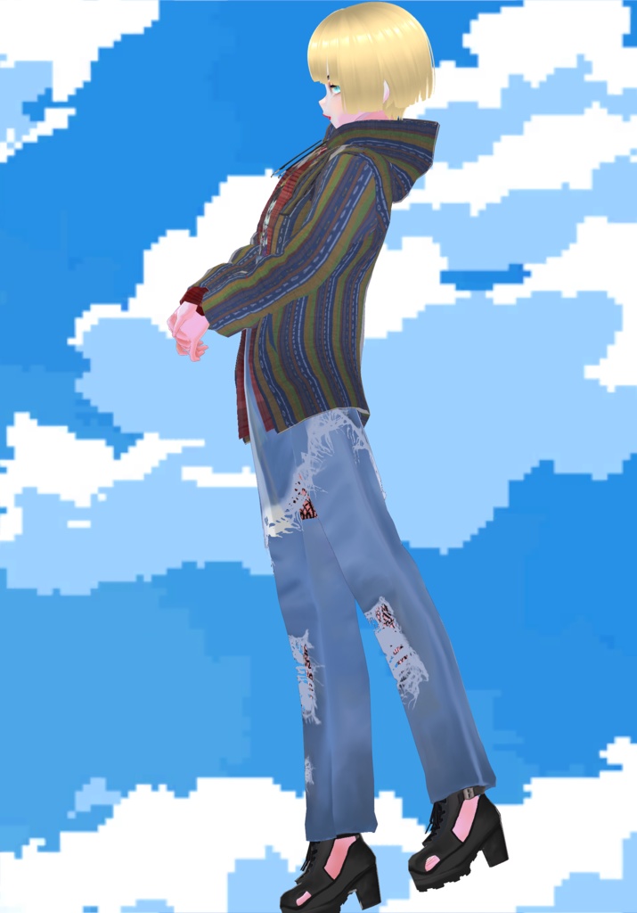 Multicolor Baja Hoodie W/ Plaid Shirt and Joker T-Shirt 90s Grunge Fashion