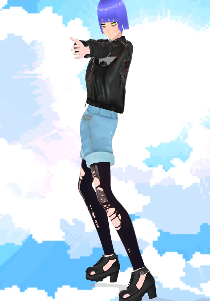 Vintage Cuff Grunge Shorts with Torn Stockings 90s Grunge Fashion