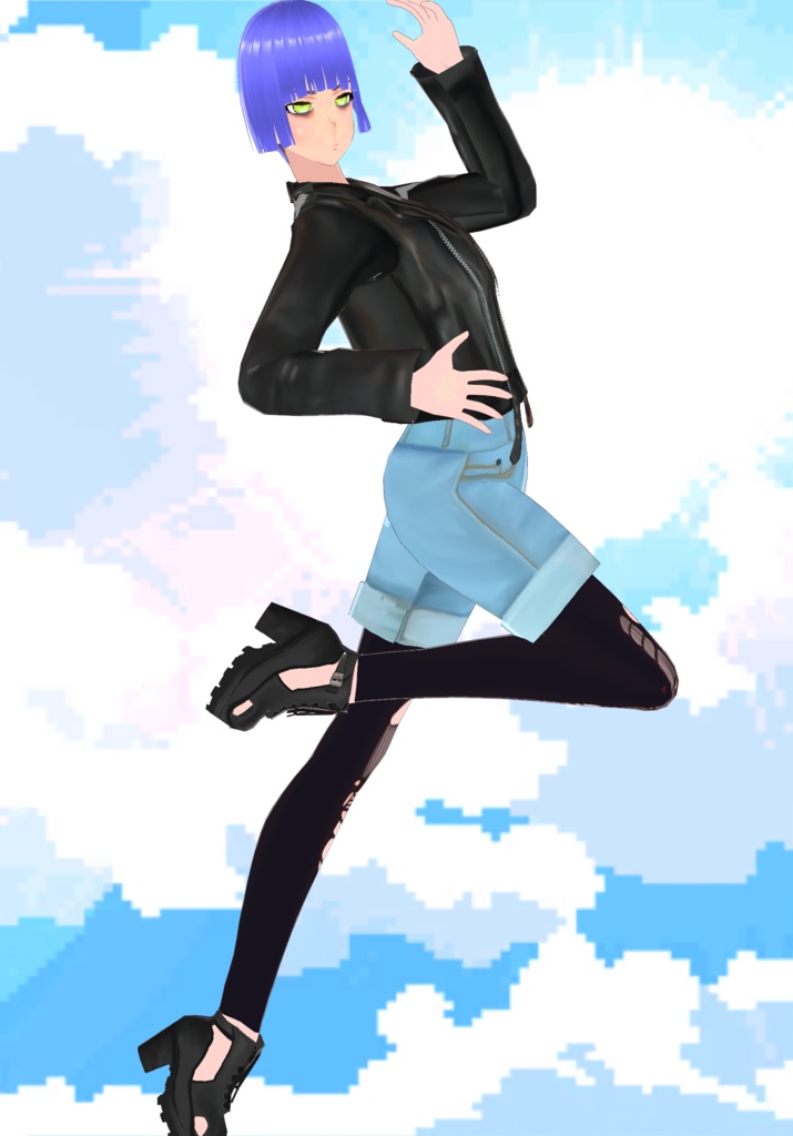 Vintage Cuff Grunge Shorts with Torn Stockings 90s Grunge Fashion