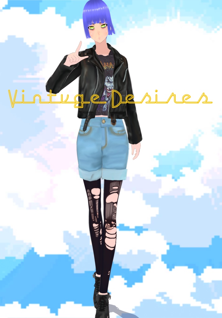 Vintage Cuff Grunge Shorts with Torn Stockings 90s Grunge Fashion