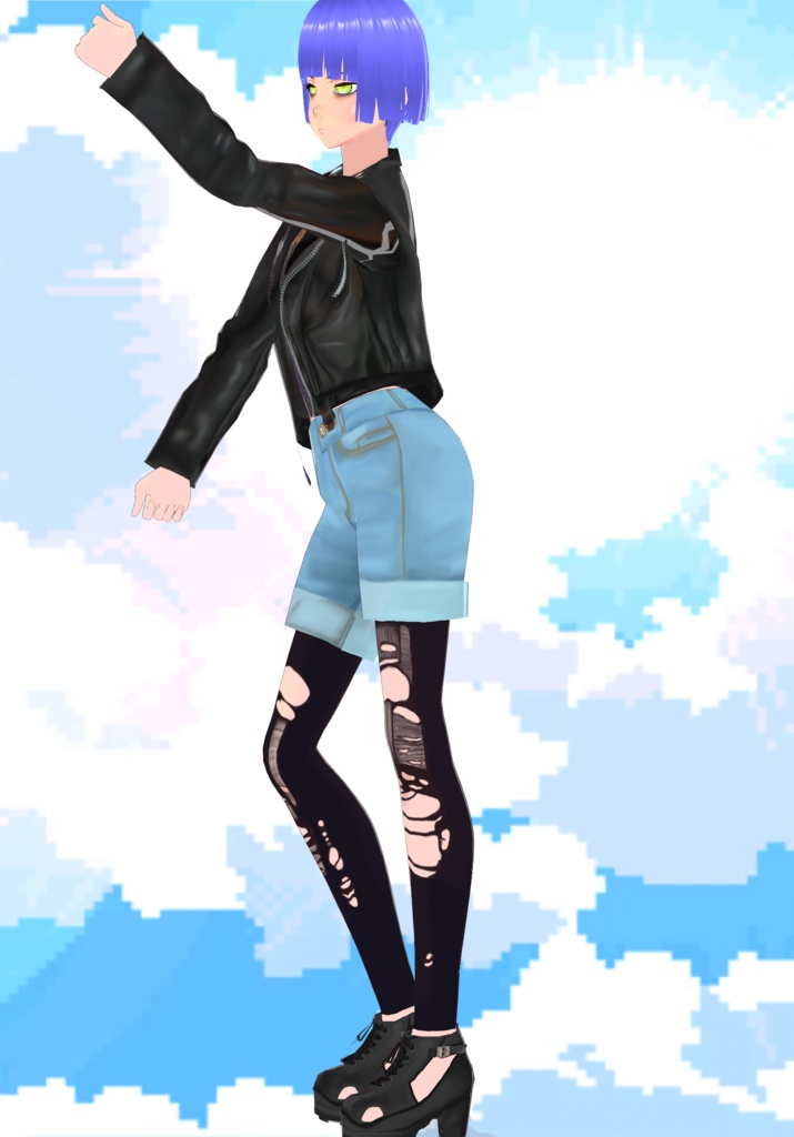 Vintage Cuff Grunge Shorts with Torn Stockings 90s Grunge Fashion