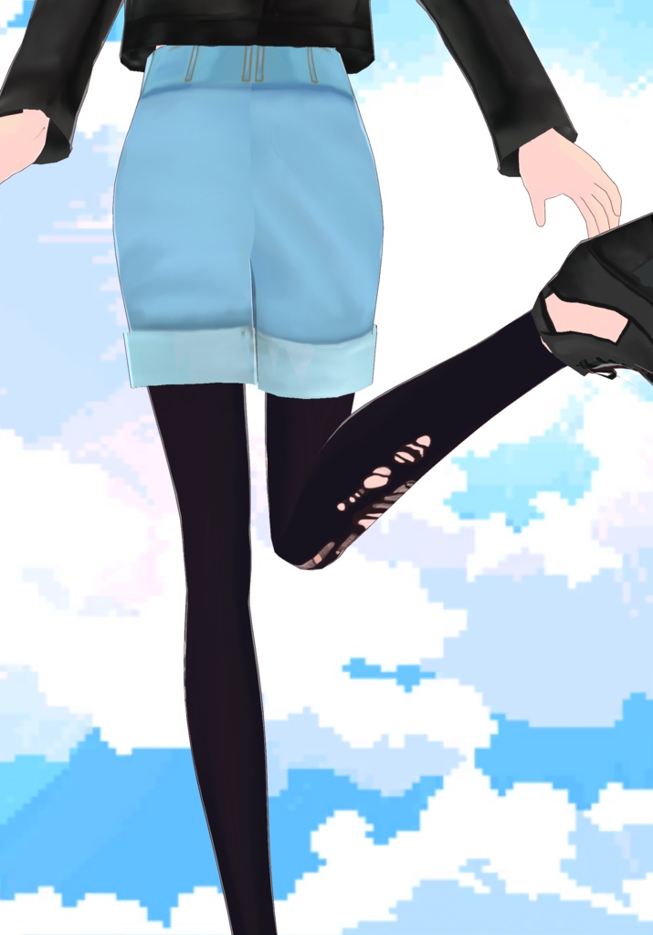 Vintage Cuff Grunge Shorts with Torn Stockings 90s Grunge Fashion