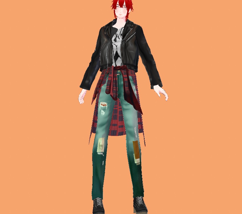 Patchwork Jeans with Waist Shirt 2Variations Nirvana Grunge 90s