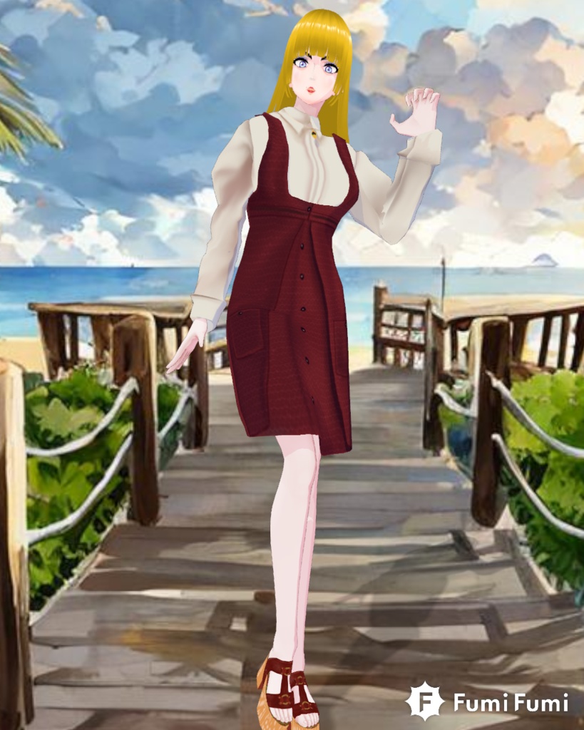 Corduroy Romper Dress Set with Platform Shoes Vintage 70s