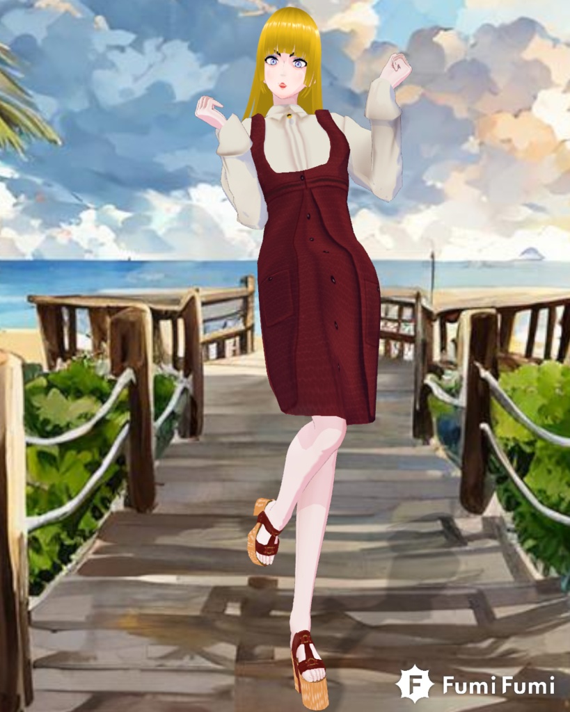 Corduroy Romper Dress Set with Platform Shoes Vintage 70s