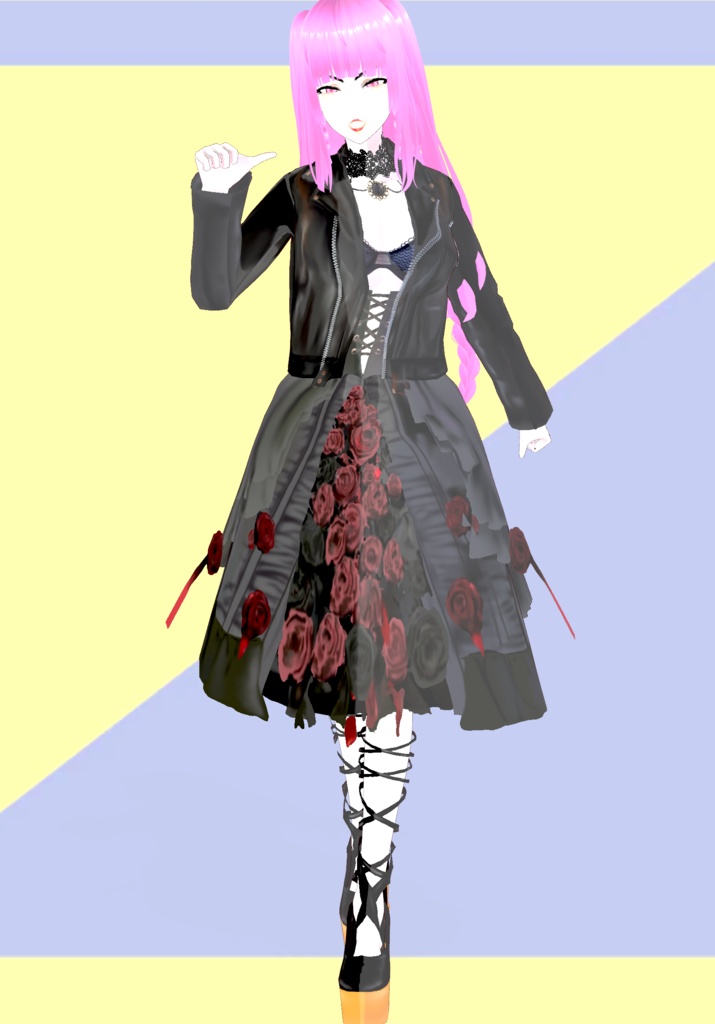 Wild Rose Bloom Gothic Skirt with PlatformBallet Shoes Lolita 90s Vintage Japanese