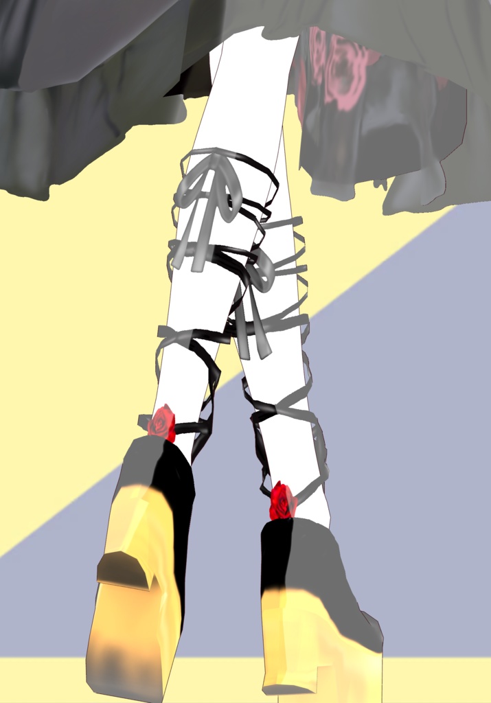 Wild Rose Bloom Gothic Skirt with PlatformBallet Shoes Lolita 90s Vintage Japanese