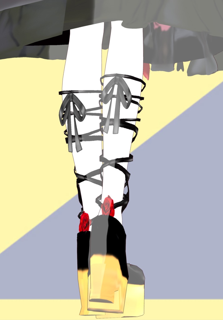 Wild Rose Bloom Gothic Skirt with PlatformBallet Shoes Lolita 90s Vintage Japanese