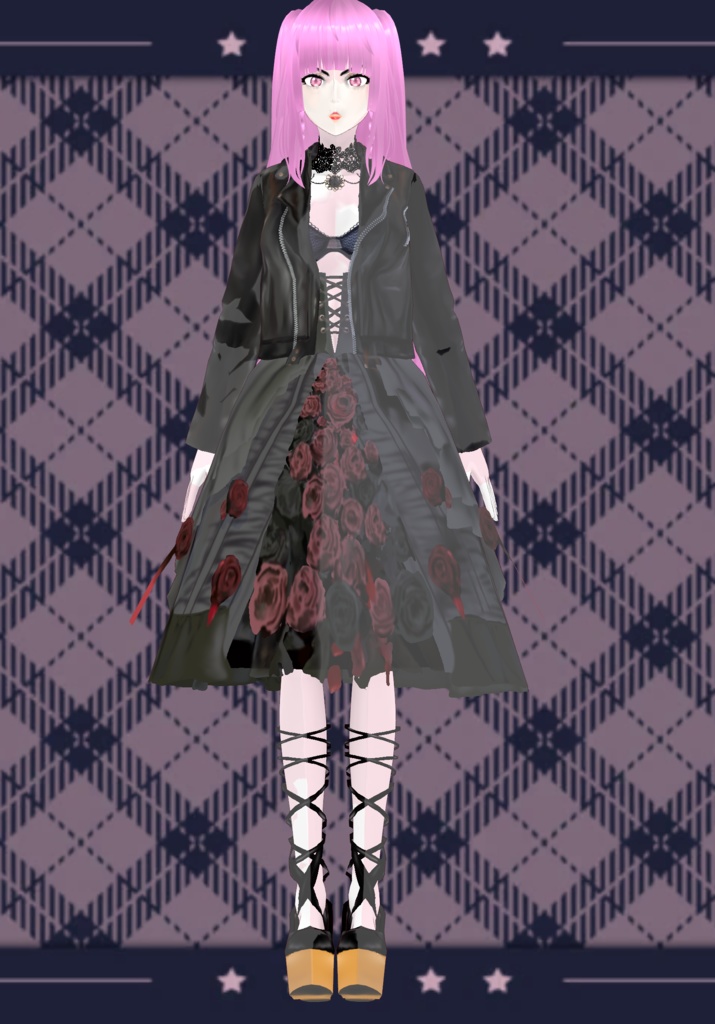 Wild Rose Bloom Gothic Skirt with PlatformBallet Shoes Lolita 90s Vintage Japanese