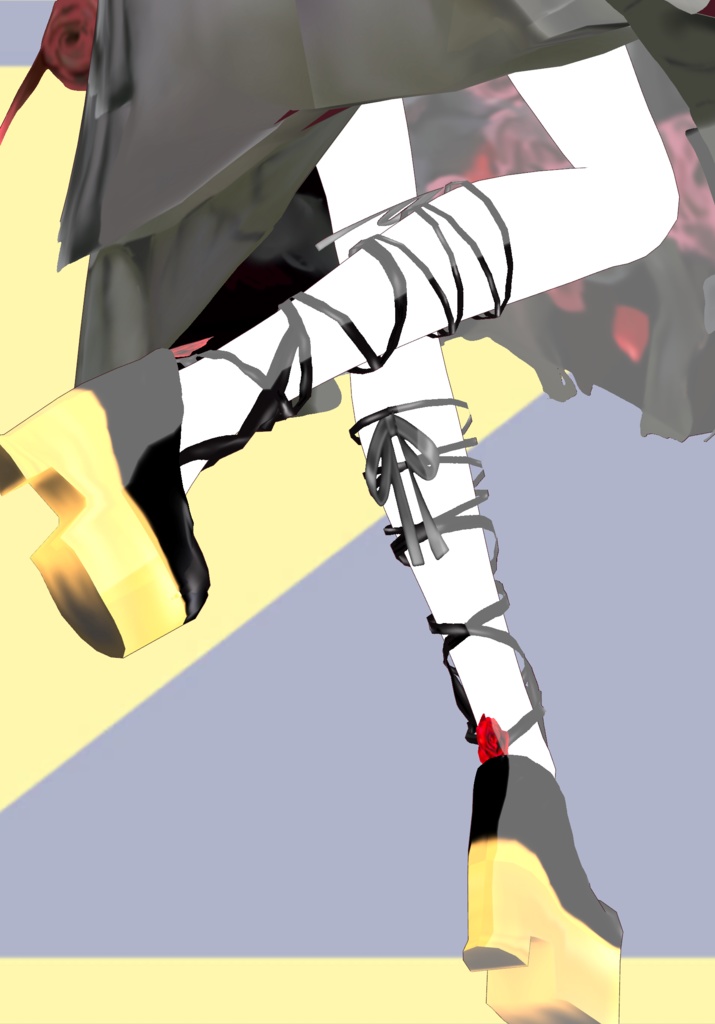 Wild Rose Bloom Gothic Skirt with PlatformBallet Shoes Lolita 90s Vintage Japanese