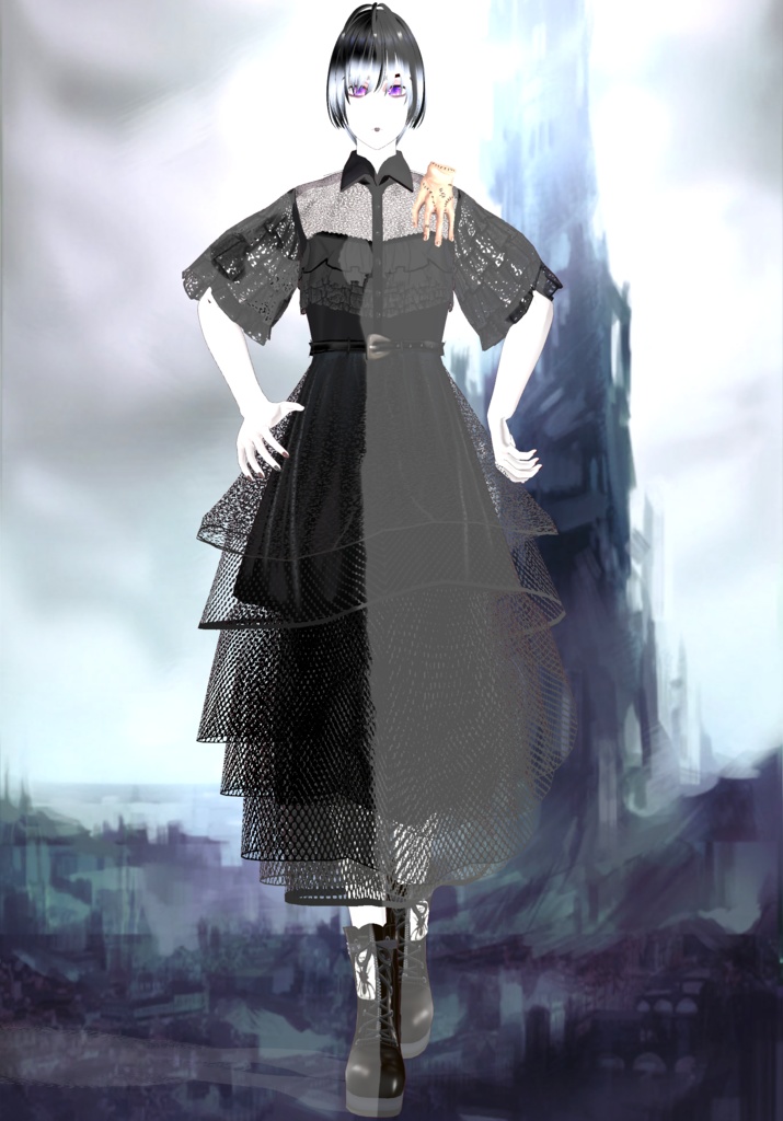 Wednesday Addams Cosplay Vintage Tv Series Lolita/Gothic