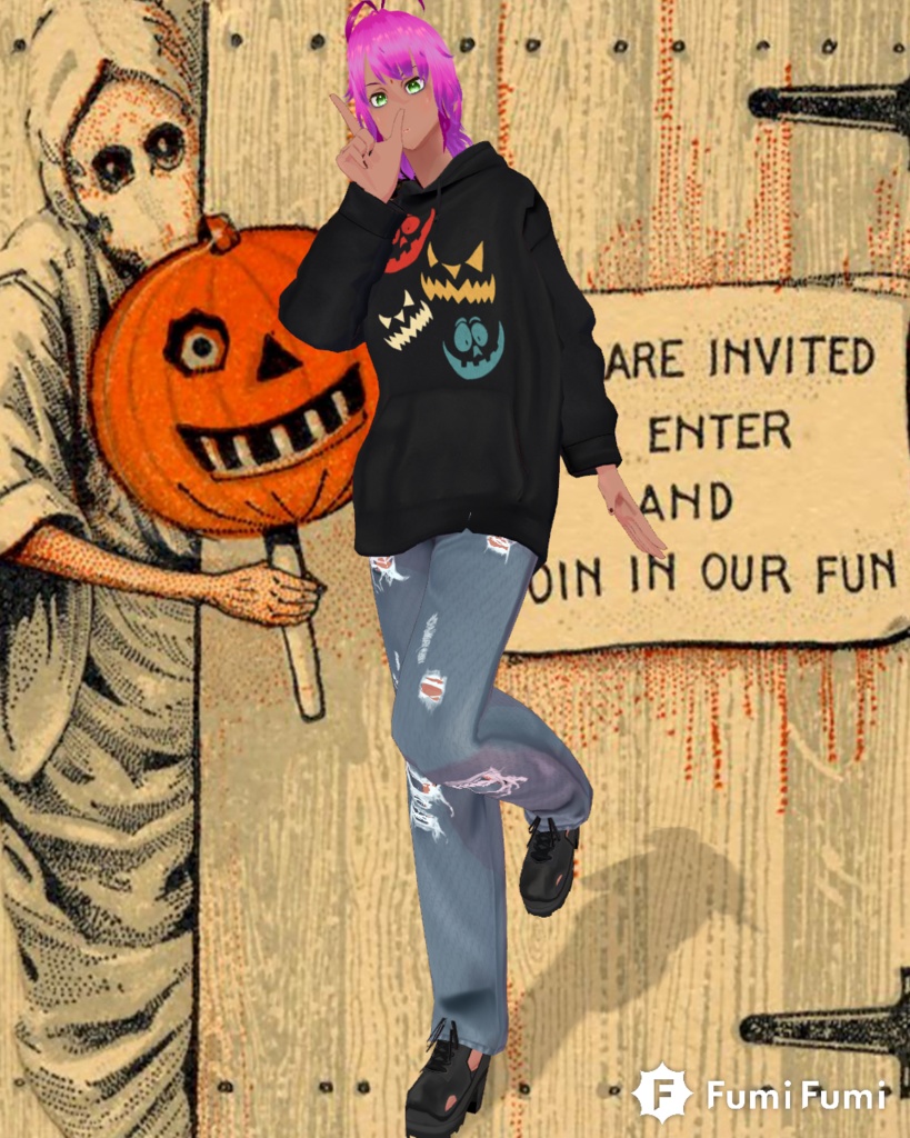 Free Pumpkin mouths Halloween Hoodie Unisex Vintage 90s Grunge