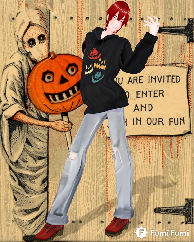 Free Pumpkin mouths Halloween Hoodie Unisex Vintage 90s Grunge