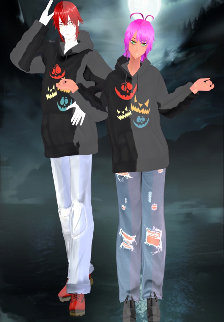 Free Pumpkin mouths Halloween Hoodie Unisex Vintage 90s Grunge