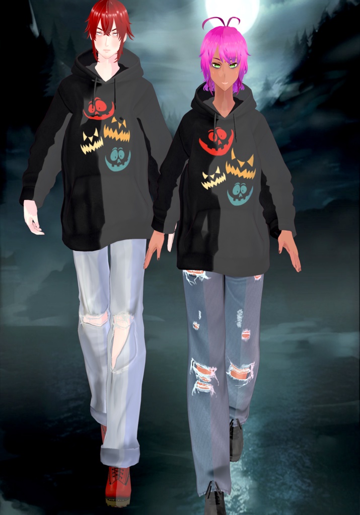 Free Pumpkin mouths Halloween Hoodie Unisex Vintage 90s Grunge