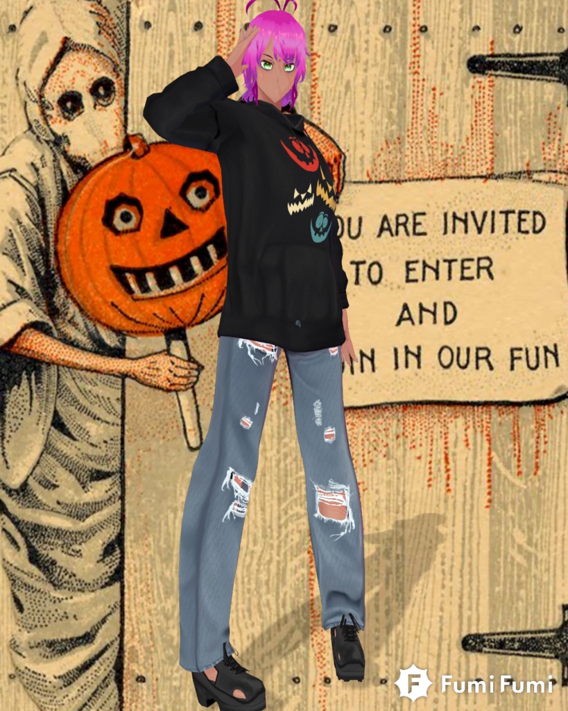 Free Pumpkin mouths Halloween Hoodie Unisex Vintage 90s Grunge