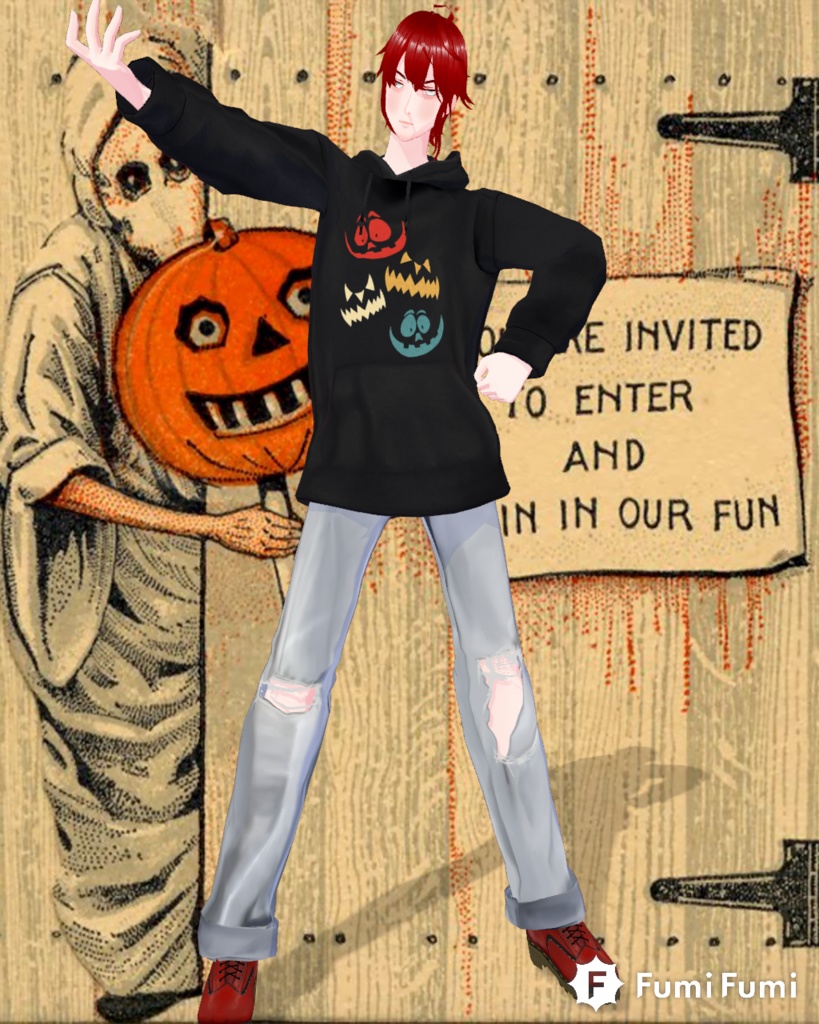 Free Pumpkin mouths Halloween Hoodie Unisex Vintage 90s Grunge
