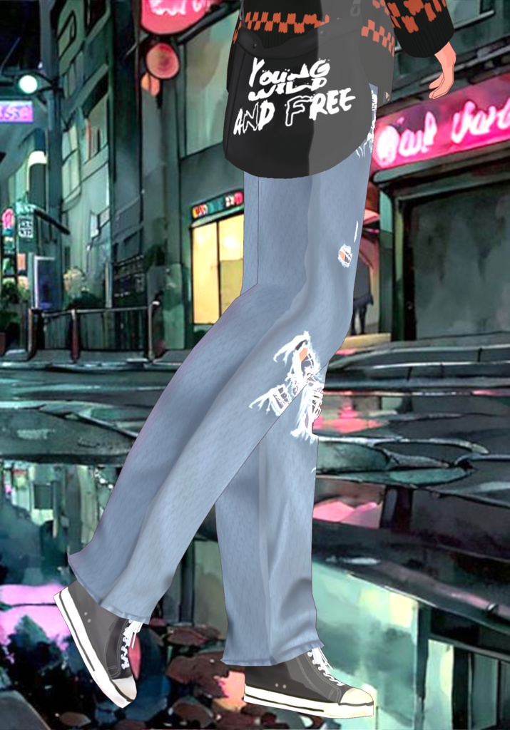 Young Wild Free Set Vintage 90s Grunge Fashion