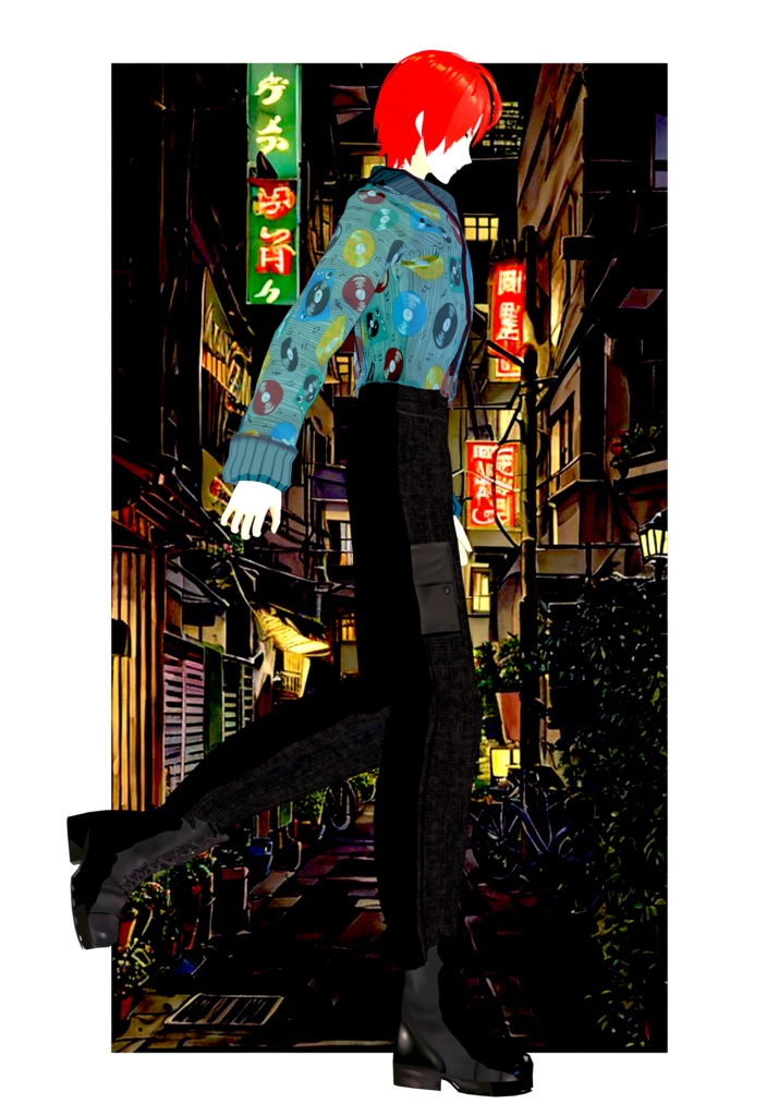 Records&Tweed Punk Set Vintage 80s Punk Military Fashion