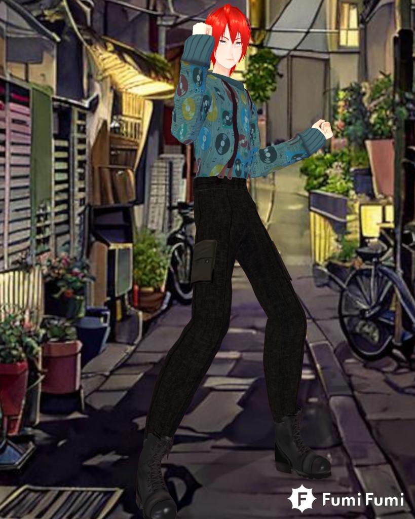 Records&Tweed Punk Set Vintage 80s Punk Military Fashion