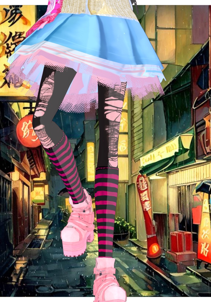 Shagged Out Pastel Set Vintage Japanese Street Style Harajuku 80s