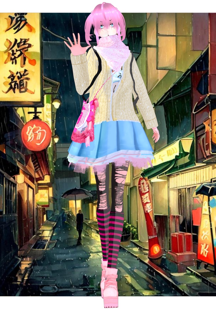 Shagged Out Pastel Set Vintage Japanese Street Style Harajuku 80s