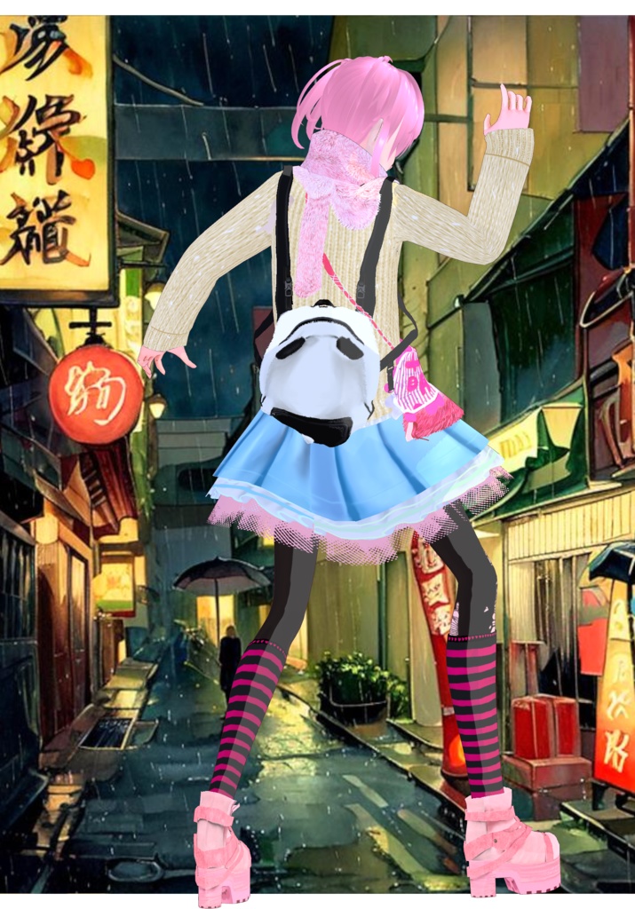 Shagged Out Pastel Set Vintage Japanese Street Style Harajuku 80s