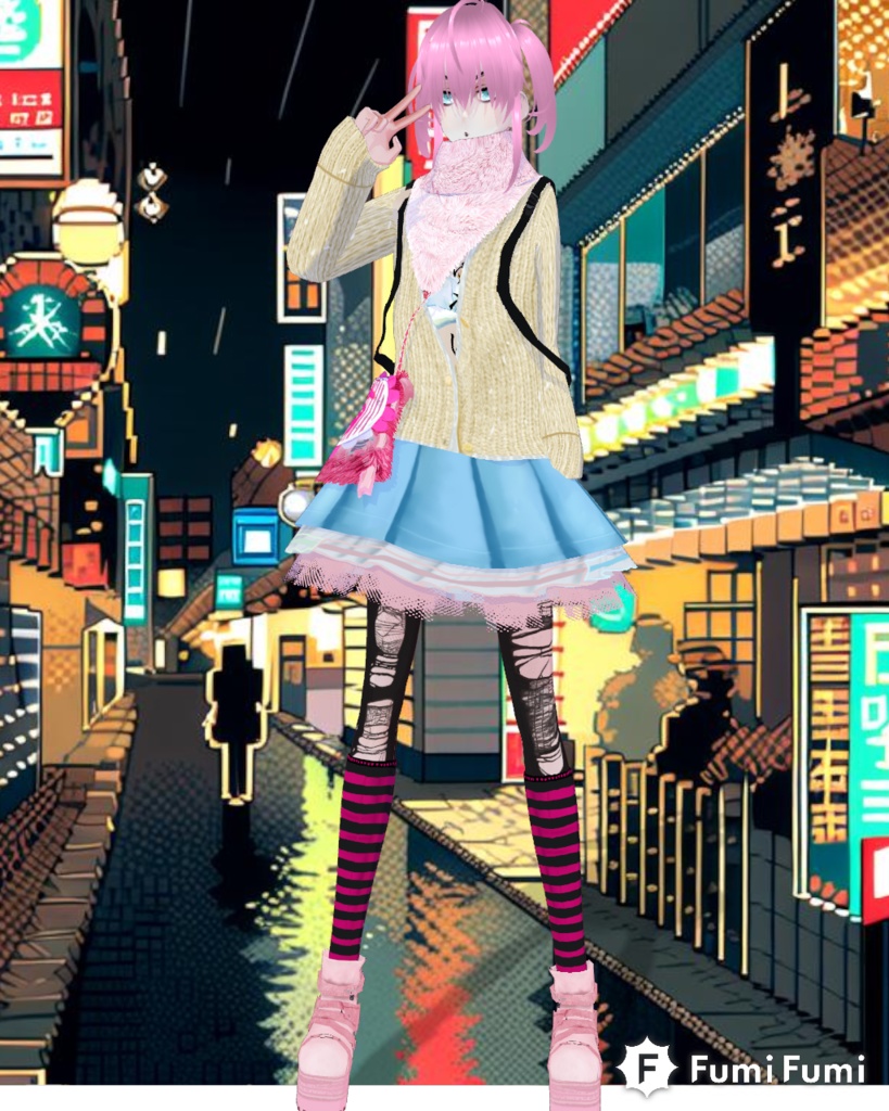 Shagged Out Pastel Set Vintage Japanese Street Style Harajuku 80s