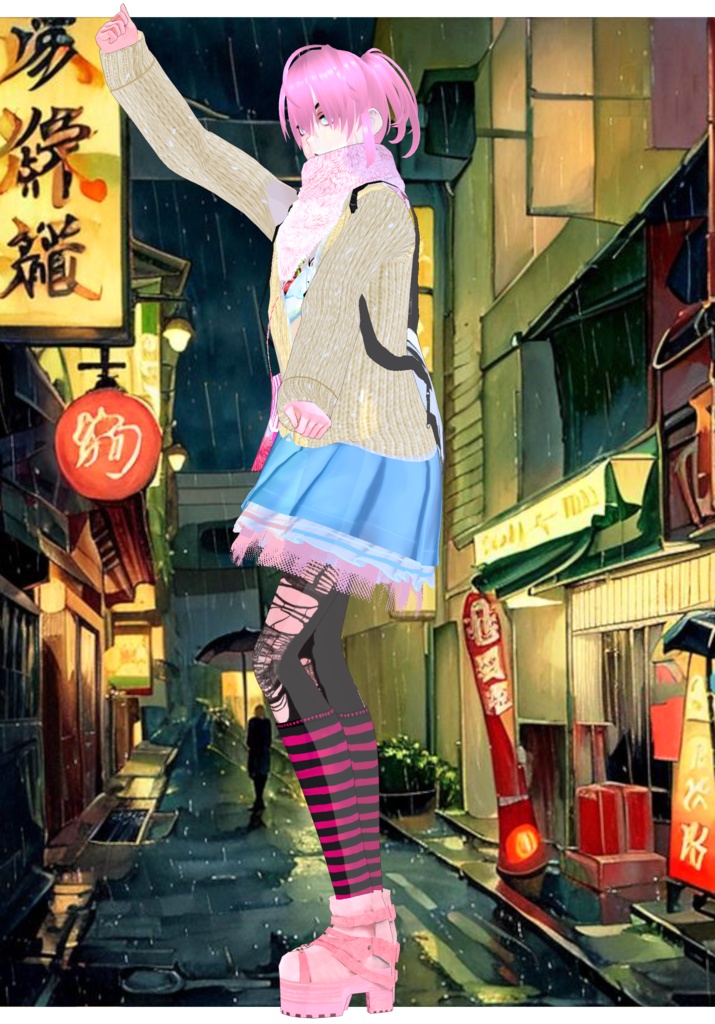 Shagged Out Pastel Set Vintage Japanese Street Style Harajuku 80s