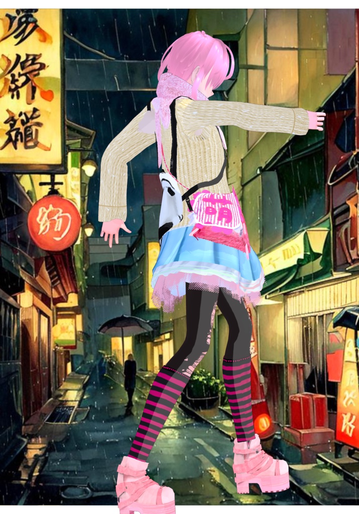 Shagged Out Pastel Set Vintage Japanese Street Style Harajuku 80s