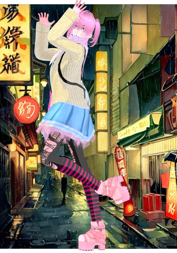 Shagged Out Pastel Set Vintage Japanese Street Style Harajuku 80s