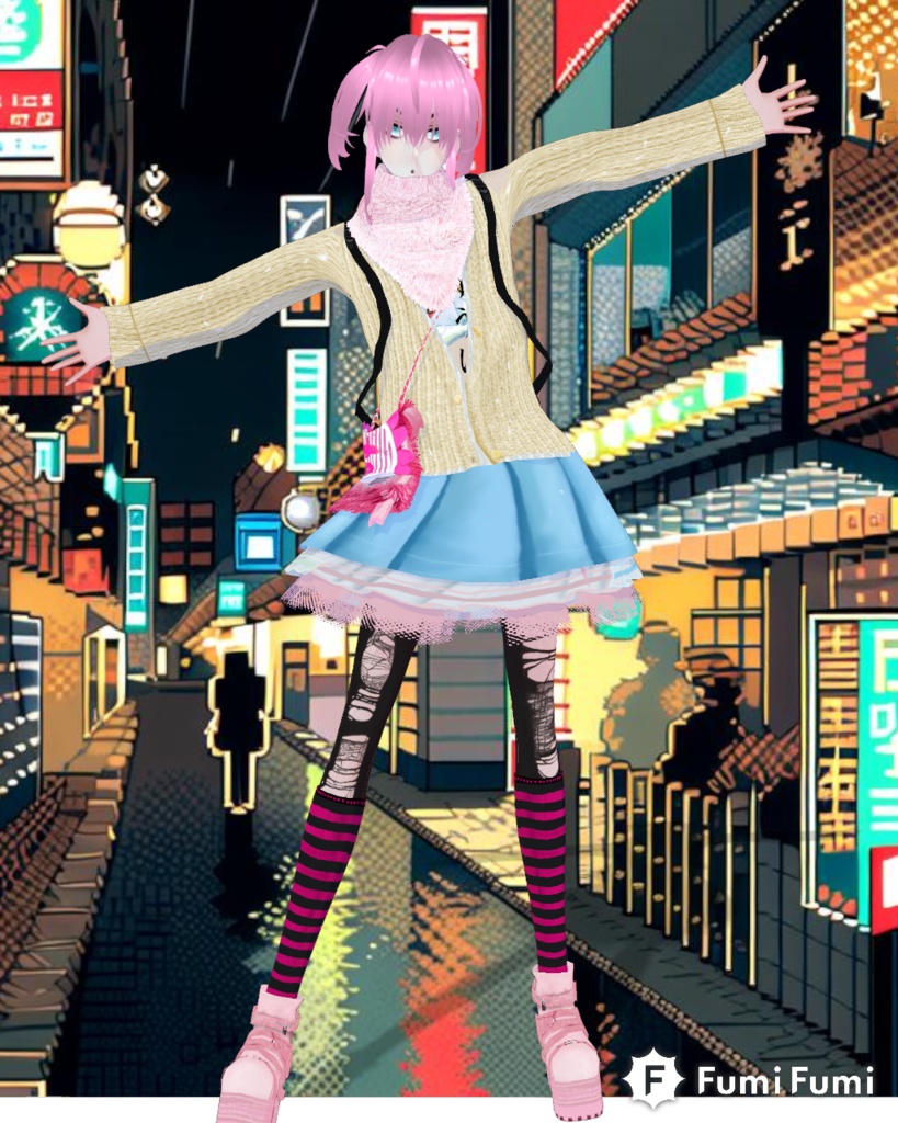 Shagged Out Pastel Set Vintage Japanese Street Style Harajuku 80s