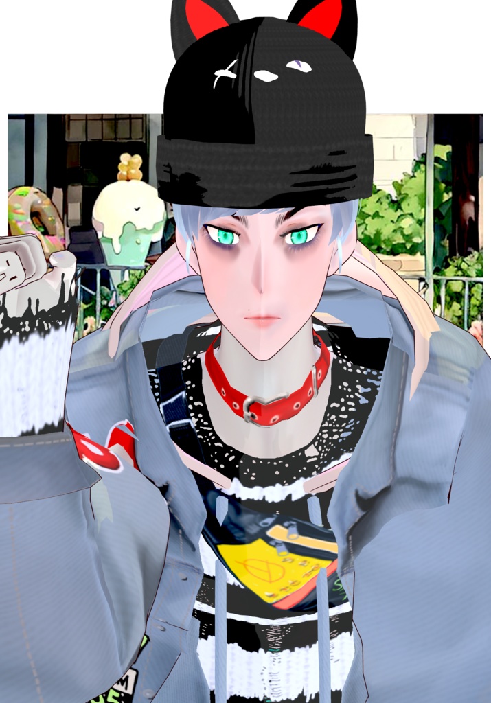 Plaid/Denim And Patches Set Vintage Harajuku 80s Tokyo Street