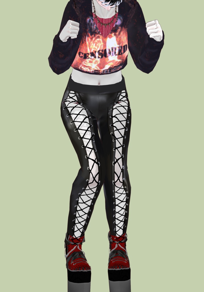 Pleather String Laced Up Pants Vintage Gothic Holiday Special Shop