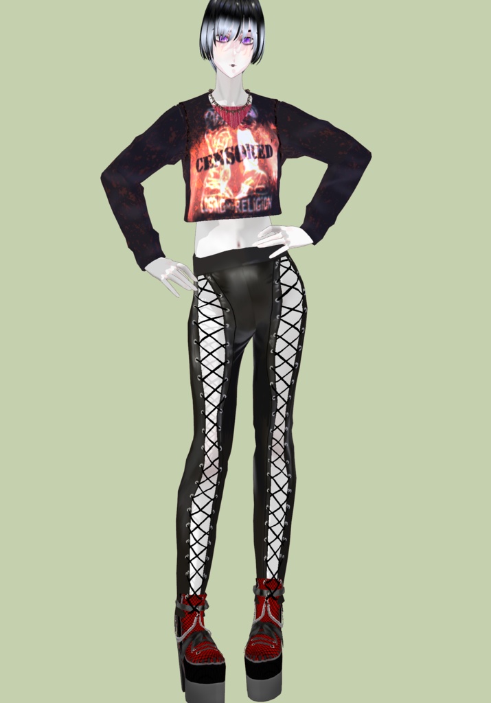 Pleather String Laced Up Pants Vintage Gothic Holiday Special Shop