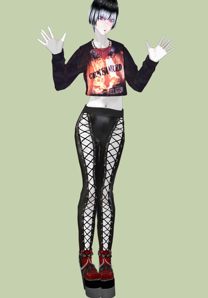 Pleather String Laced Up Pants Vintage Gothic Holiday Special Shop