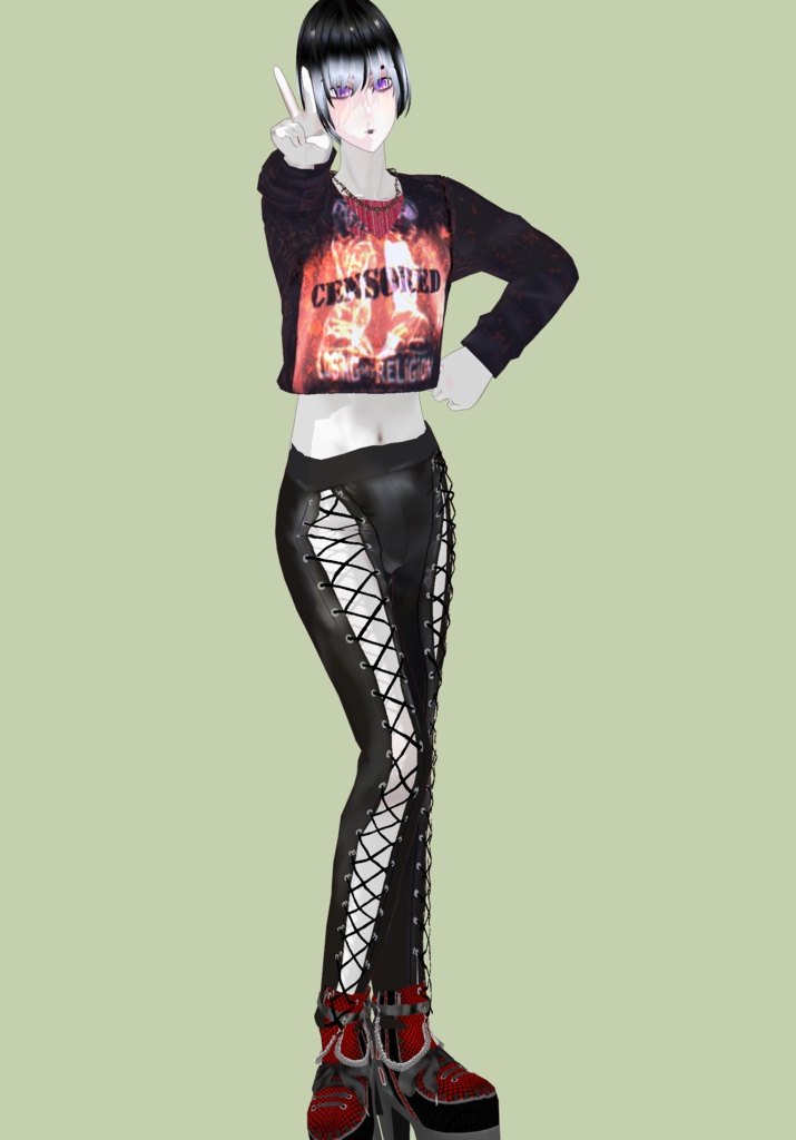 Pleather String Laced Up Pants Vintage Gothic Holiday Special Shop