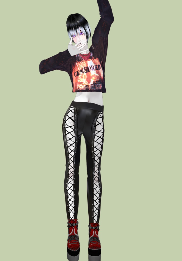 Pleather String Laced Up Pants Vintage Gothic Holiday Special Shop