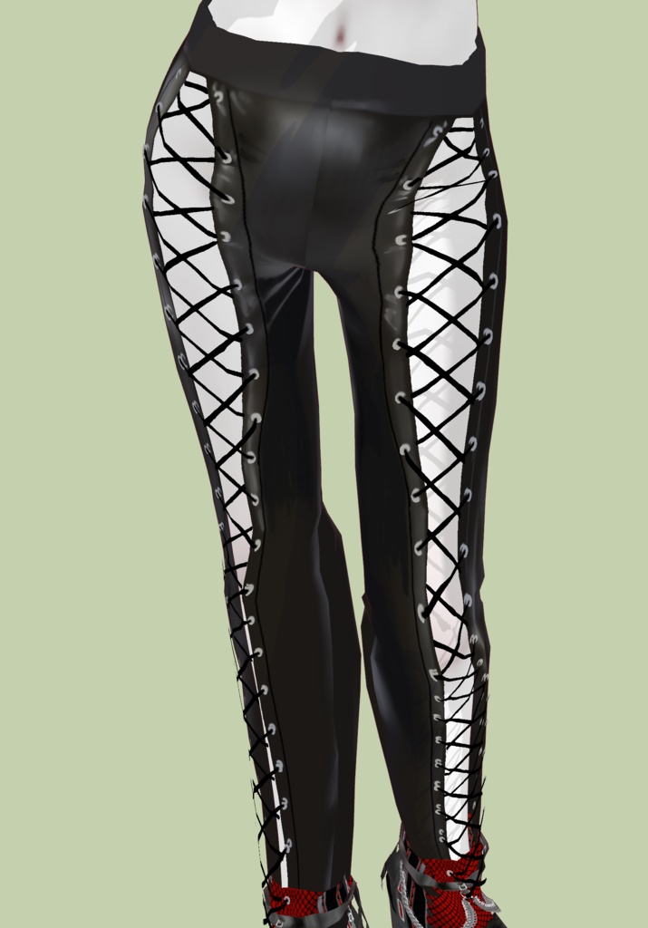 Pleather String Laced Up Pants Vintage Gothic Holiday Special Shop