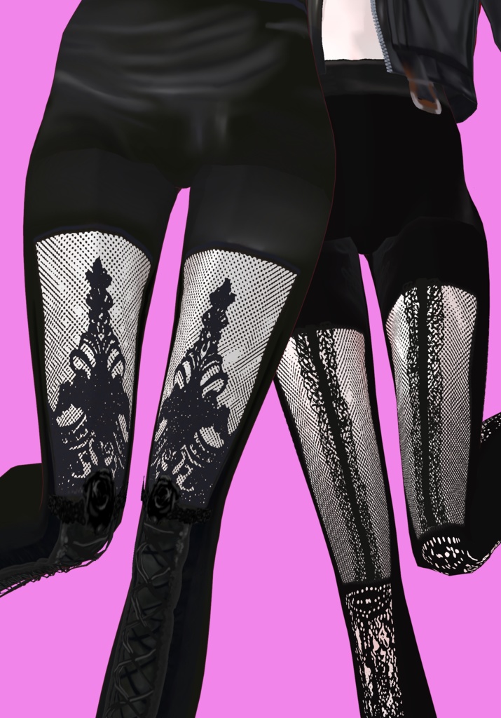True Goth Leggings Set Vintage Gothic 80s Romanticism