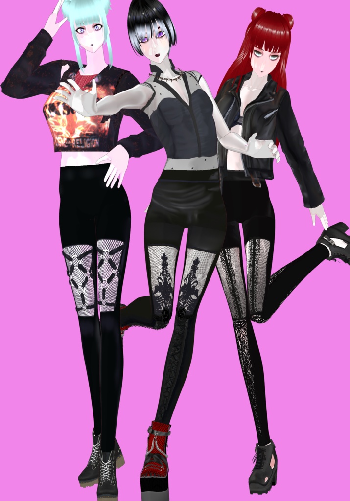 True Goth Leggings Set Vintage Gothic 80s Romanticism