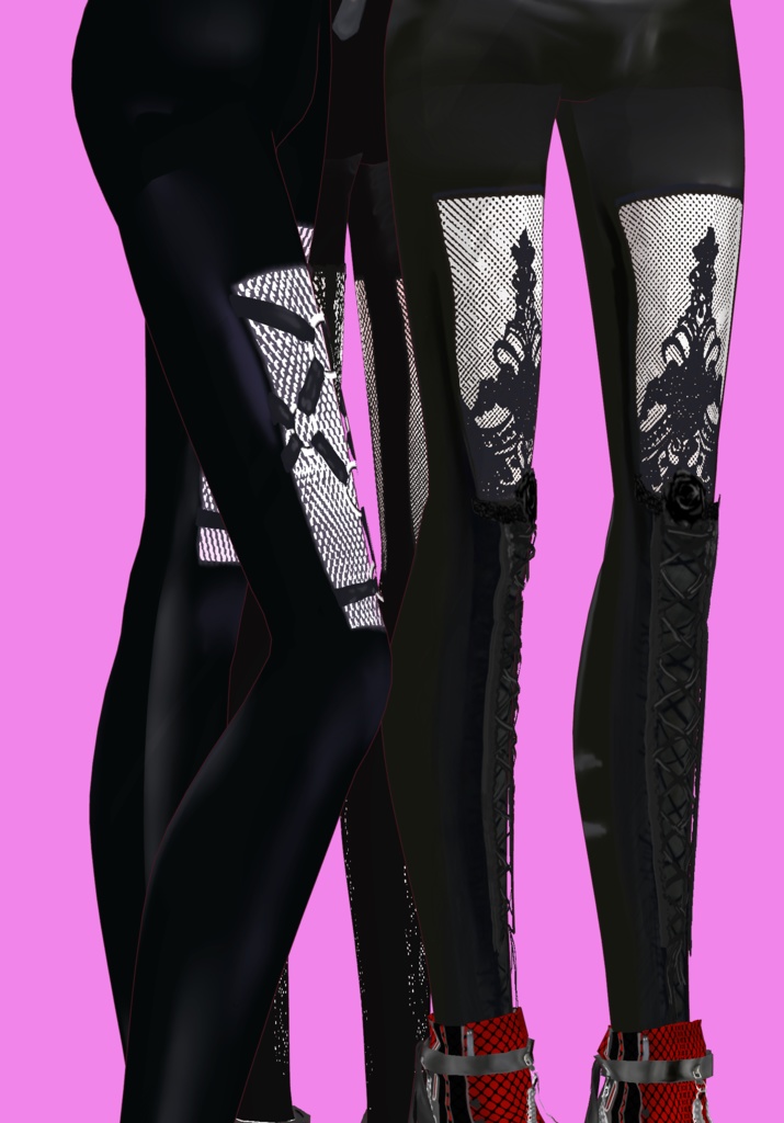 True Goth Leggings Set Vintage Gothic 80s Romanticism