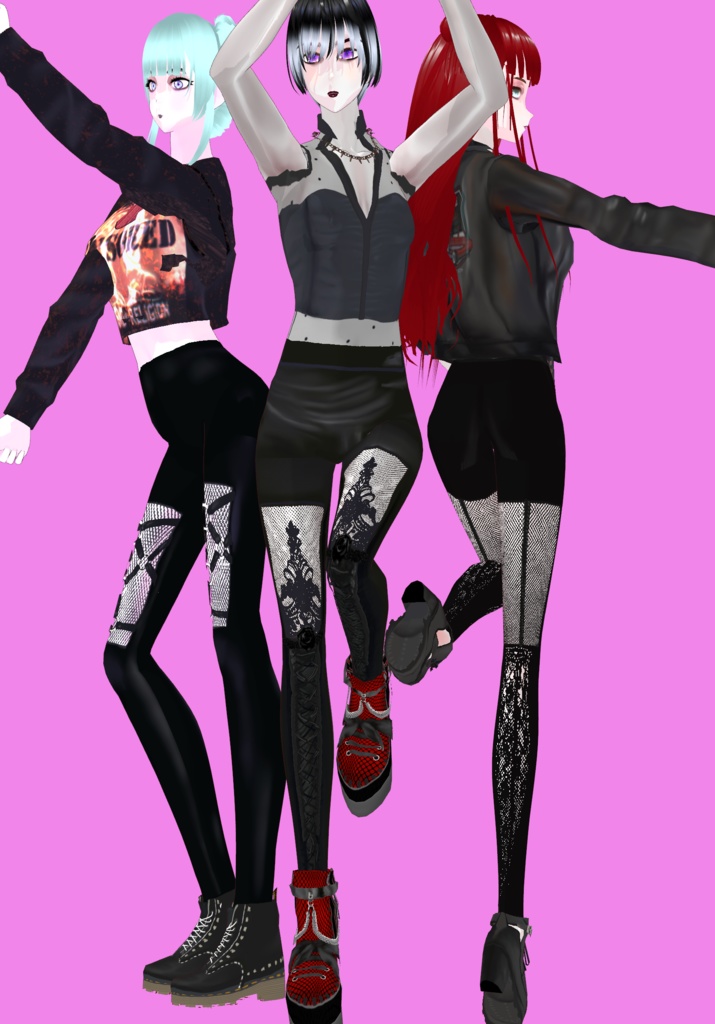 True Goth Leggings Set Vintage Gothic 80s Romanticism