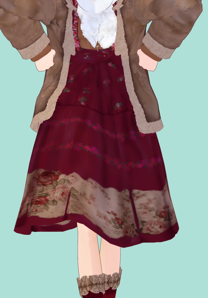 Burgundy Floral Lolita Set Vintage Lolita Winter Fashion