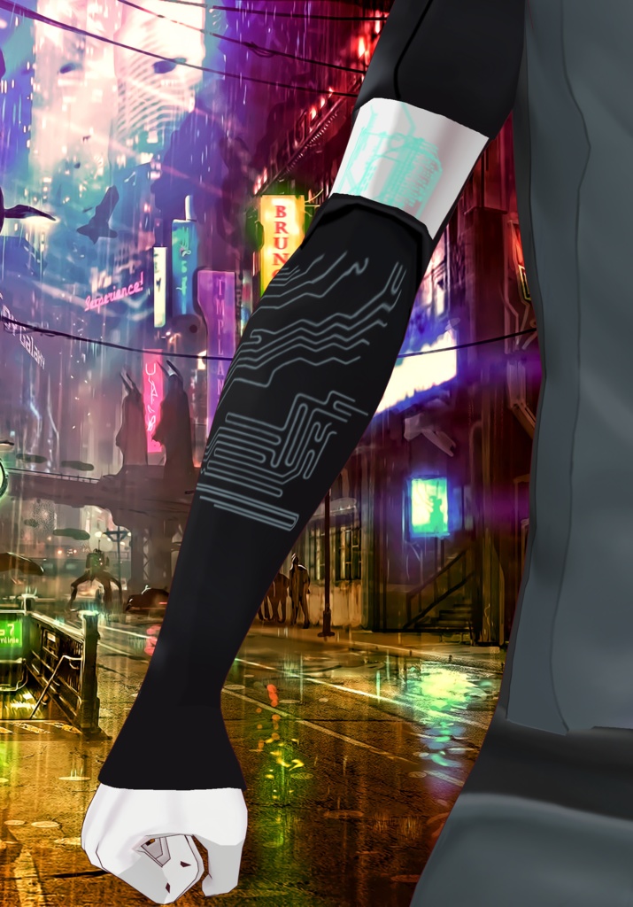 Grey Cyberpunk Runner Set