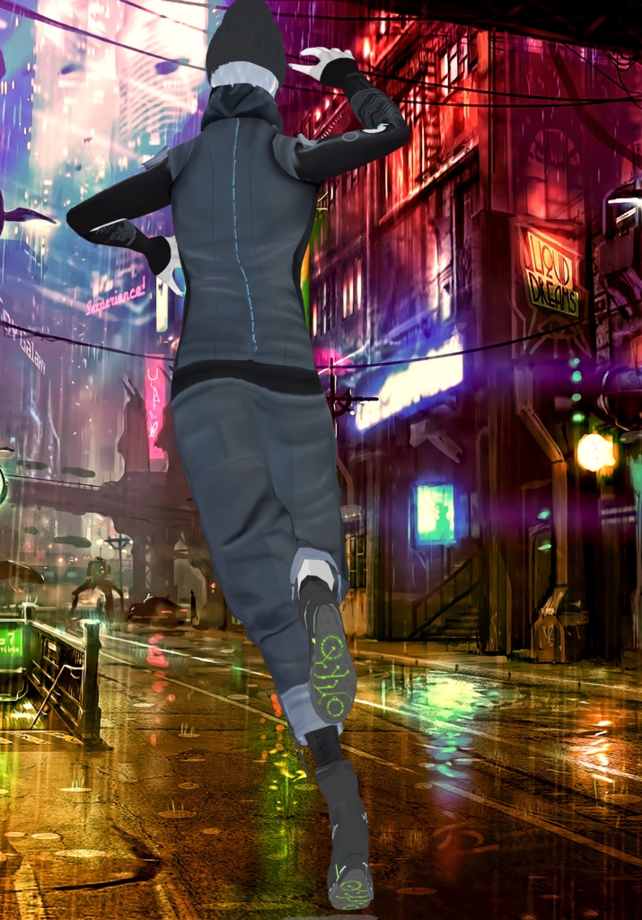 Grey Cyberpunk Runner Set