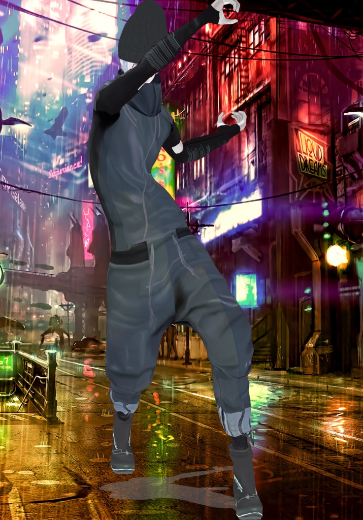 Grey Cyberpunk Runner Set