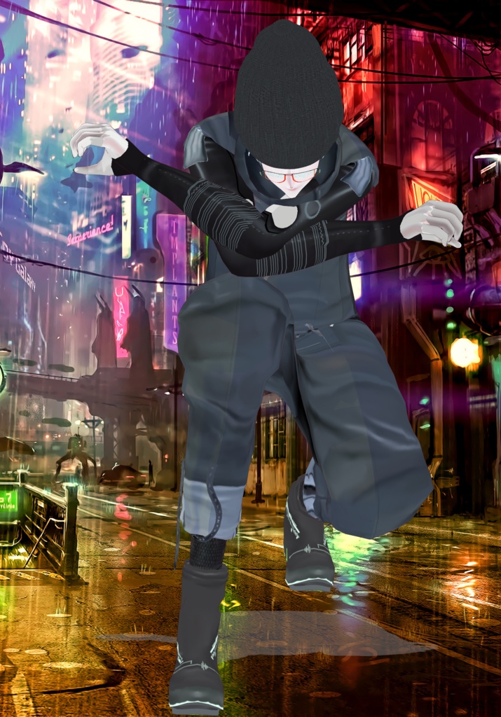 Grey Cyberpunk Runner Set